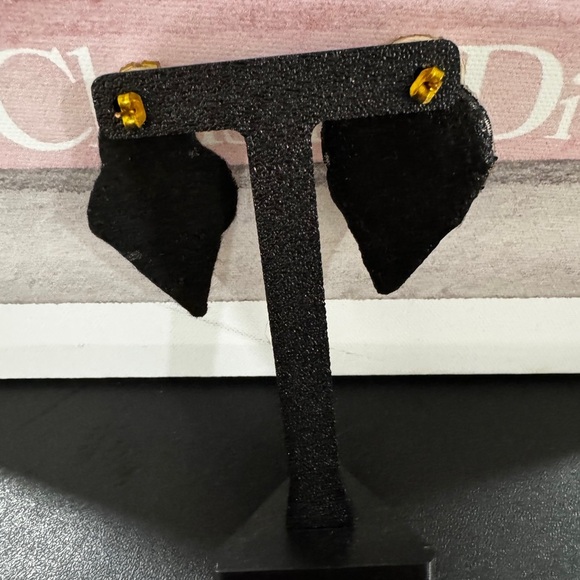 Handmade Ice Cream Cone Earrings Embroidered Beaded Statement Dangle Studs - Picture 4 of 4